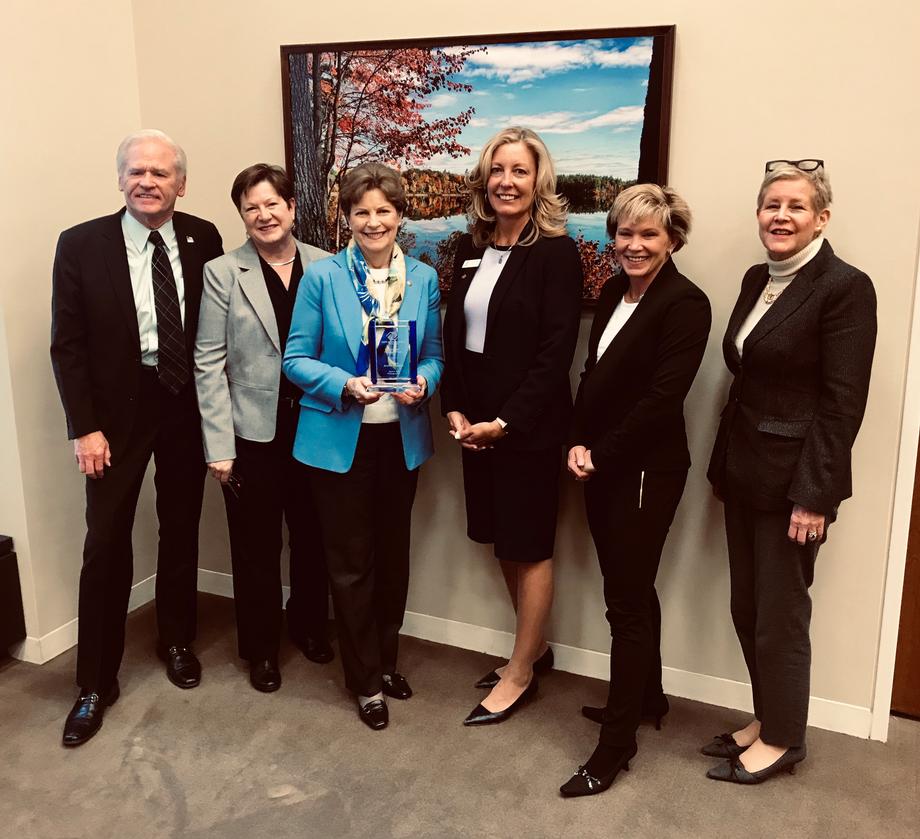 Shaheen is presented with 2019 Champions of Youth Award in her Washington, DC office by New Hampshire Boys & Girls Club leaders